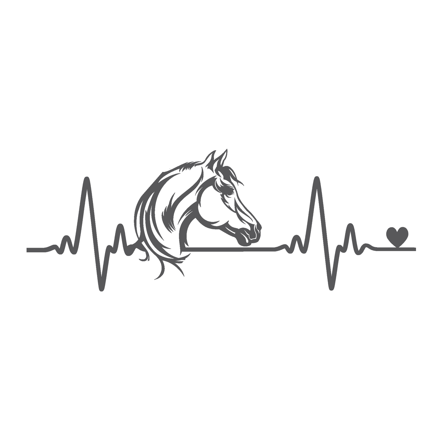 ShopVinylDesignStore.com Heartbeat Horse Head Wide Shop Vinyl Design decals stickers