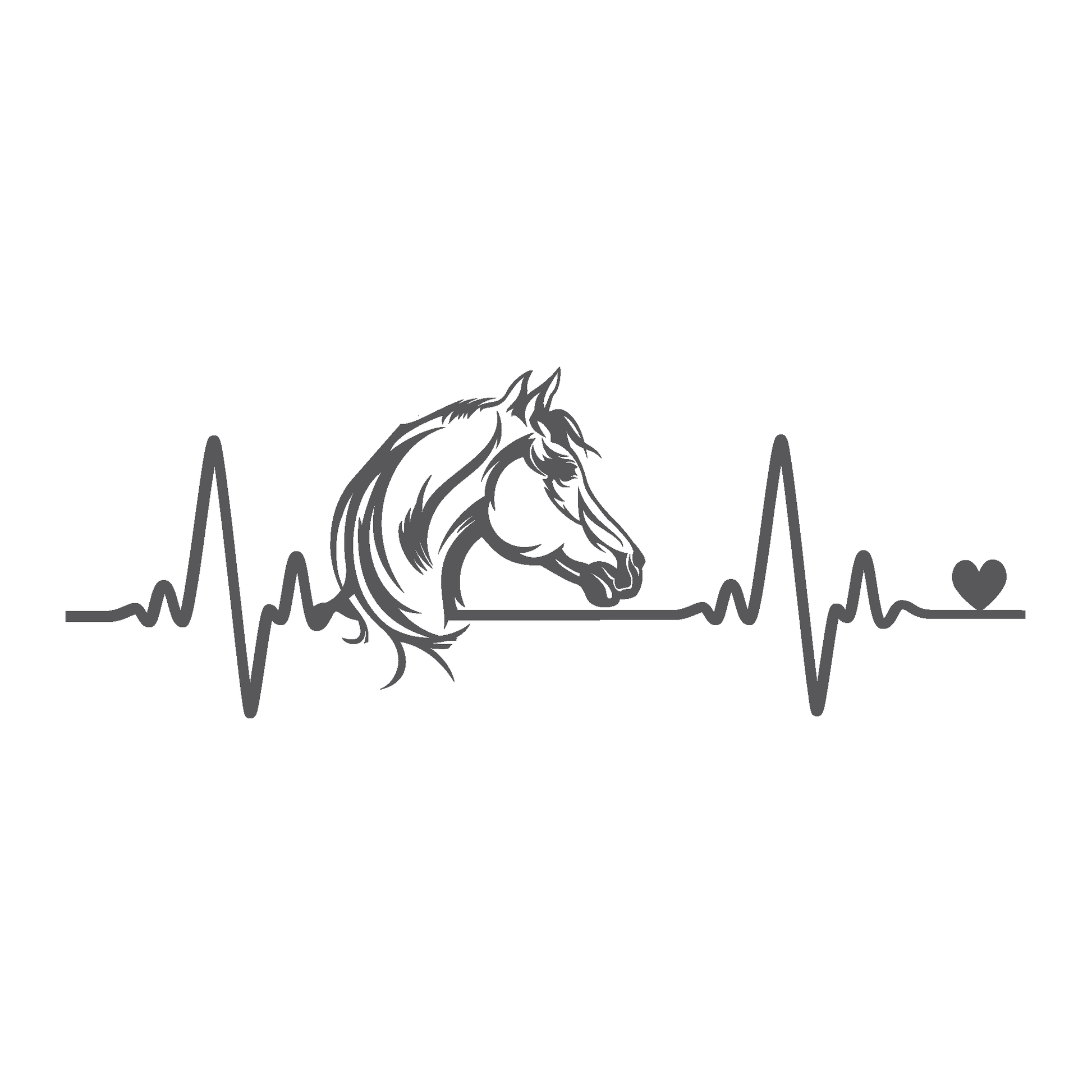 ShopVinylDesignStore.com Heartbeat Horse Head Wide Shop Vinyl Design decals stickers