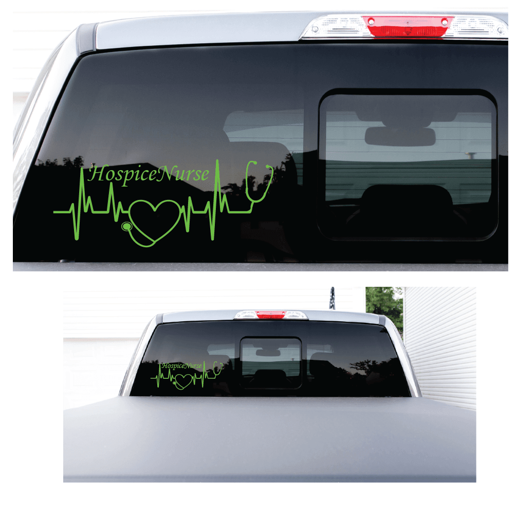 ShopVinylDesignStore.com Heartbeat Hospice Nurse Wide Shop Vinyl Design decals stickers