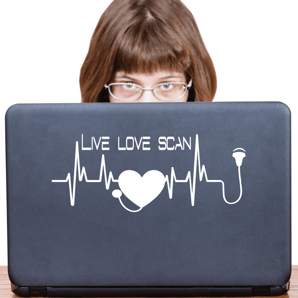 ShopVinylDesignStore.com Heartbeat Live Love Scan for Sonography Wide Shop Vinyl Design decals stickers