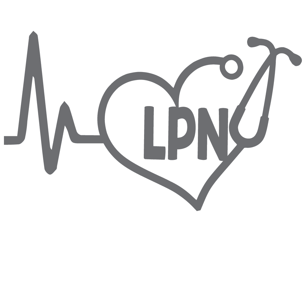 ShopVinylDesignStore.com Heartbeat LPN for Licensed Practical Nurse Wide Shop Vinyl Design decals stickers