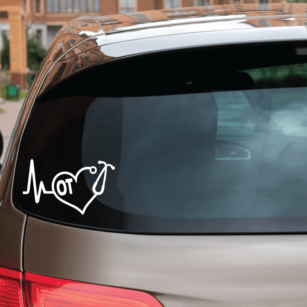 ShopVinylDesignStore.com Heartbeat OT for Occupational Therapist Wide Shop Vinyl Design decals stickers