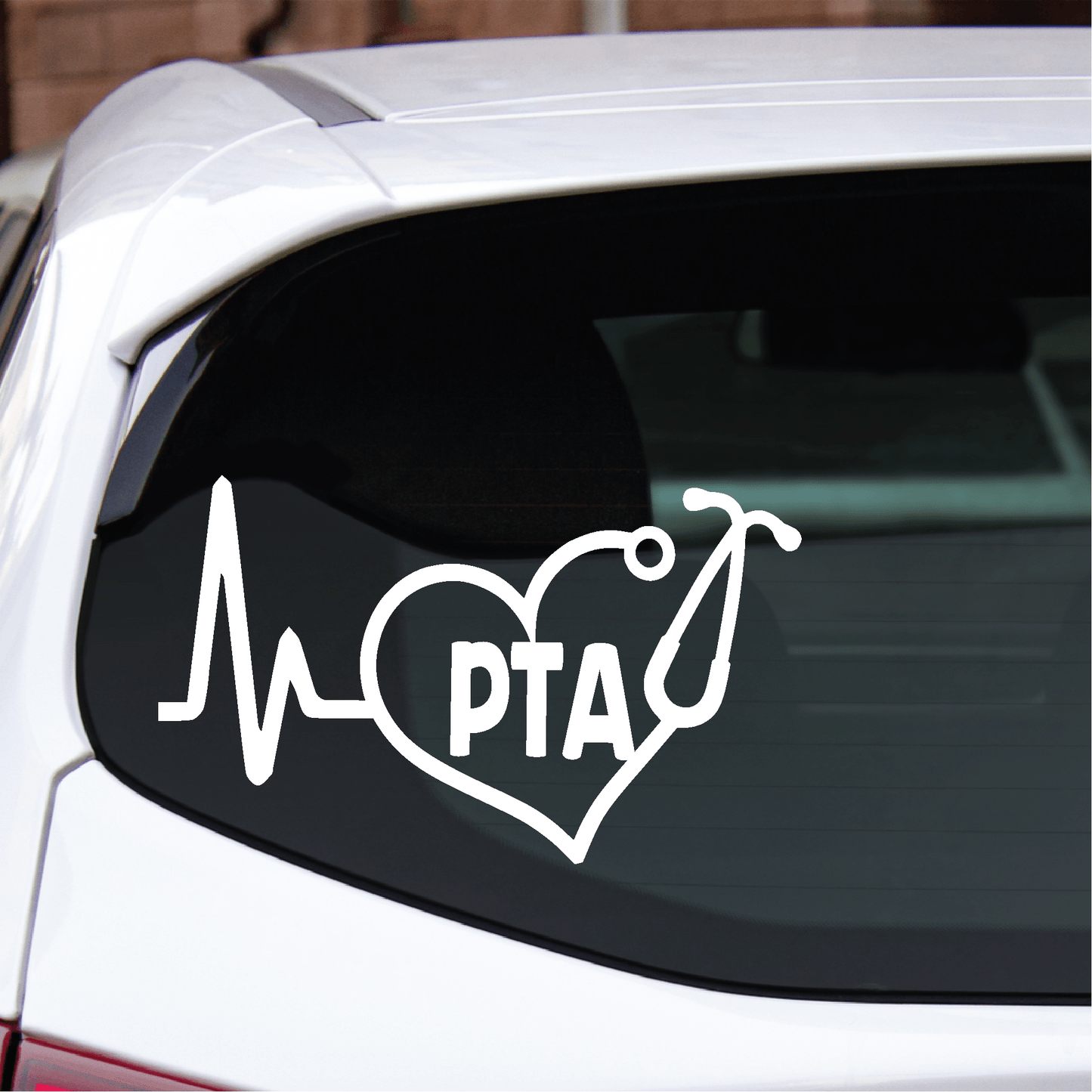 ShopVinylDesignStore.com Heartbeat PTA for Physical Therapist Assistant Wide Shop Vinyl Design decals stickers