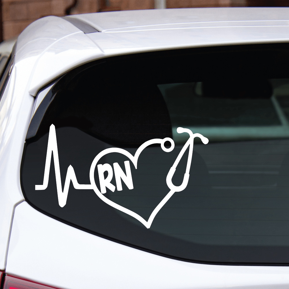 ShopVinylDesignStore.com Heartbeat RN for Registered Nurse Wide Shop Vinyl Design decals stickers