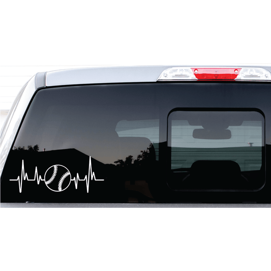 ShopVinylDesignStore.com Heartbeat Softball/Baseball Wide Shop Vinyl Design decals stickers