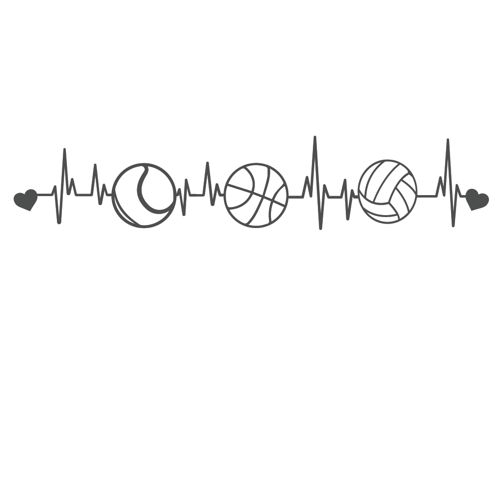 ShopVinylDesignStore.com Heartbeat Tennis Basketball Volleyball with Heart Wide Shop Vinyl Design decals stickers