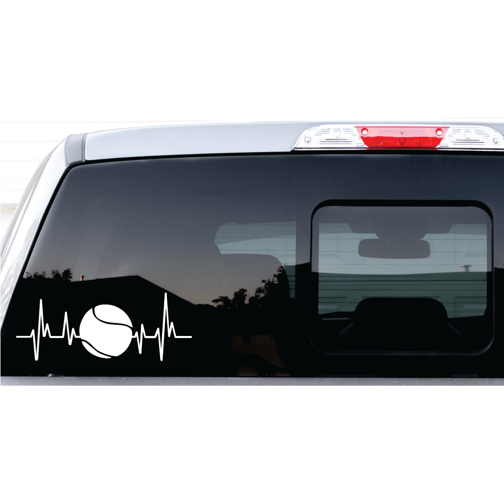 ShopVinylDesignStore.com Heartbeat Tennis Wide Shop Vinyl Design decals stickers