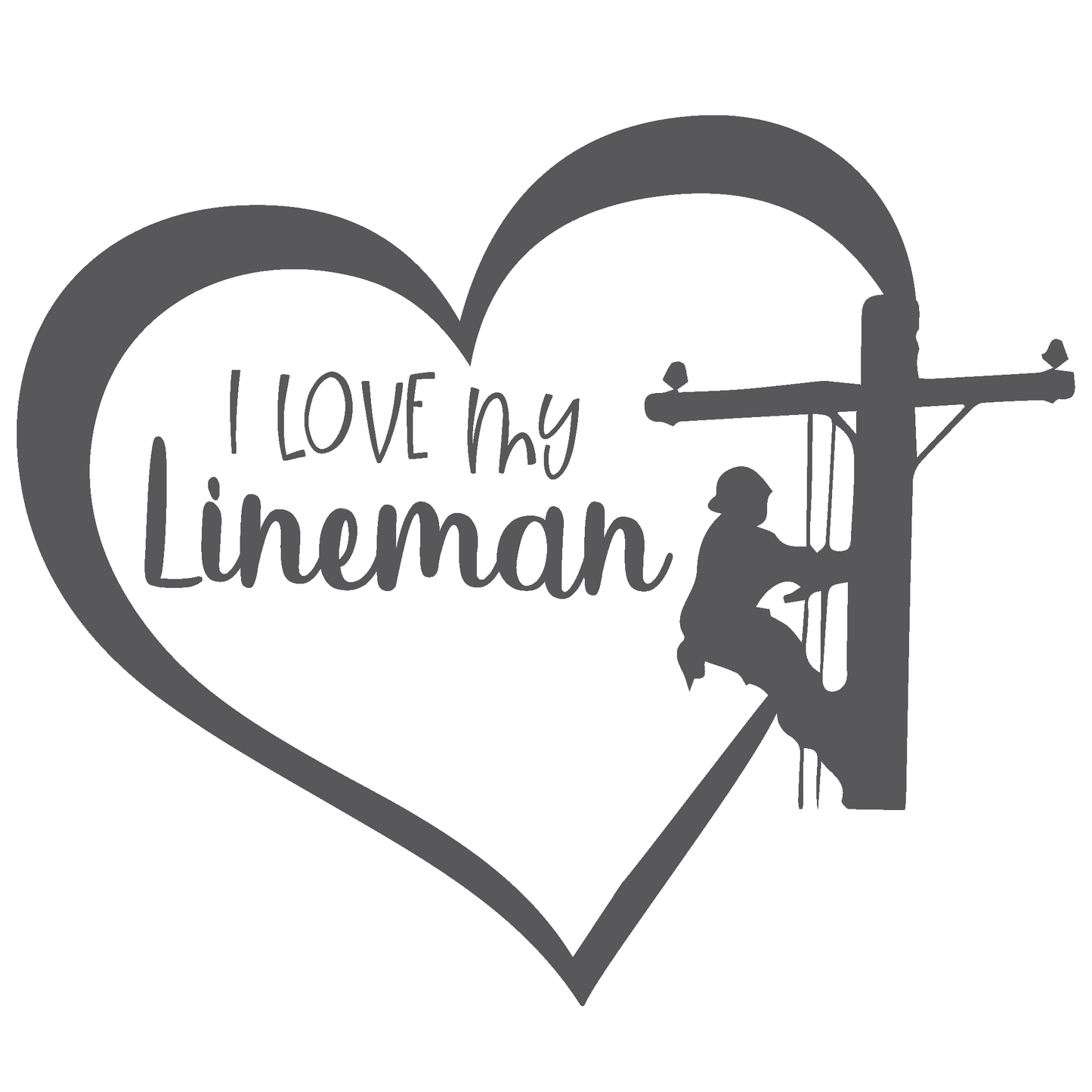 ShopVinylDesignStore.com I Love My Lineman Wide Shop Vinyl Design decals stickers