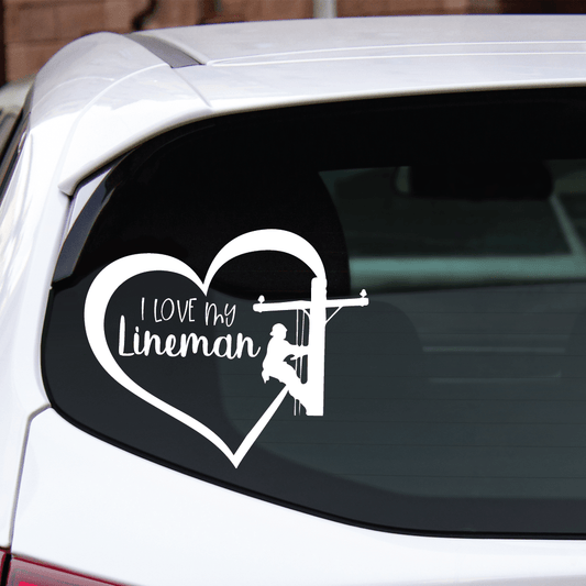 ShopVinylDesignStore.com I Love My Lineman Wide Shop Vinyl Design decals stickers