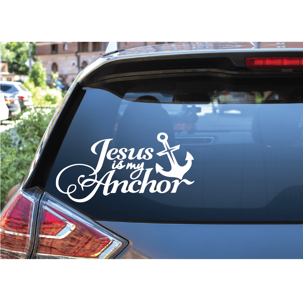 ShopVinylDesignStore.com Jesus Is My Anchor Wide Shop Vinyl Design decals stickers