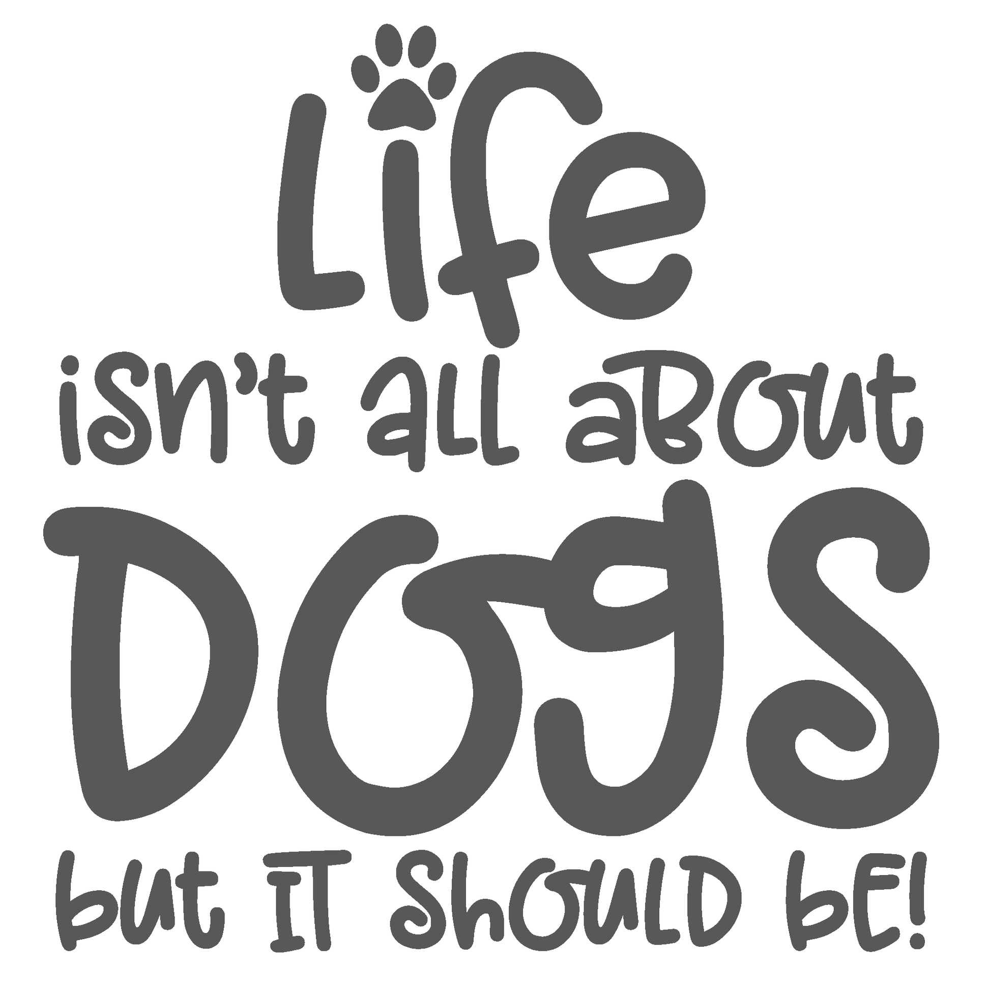 ShopVinylDesignStore.com Life Isn't All About Dogs But It Should Be Wide Shop Vinyl Design decals stickers