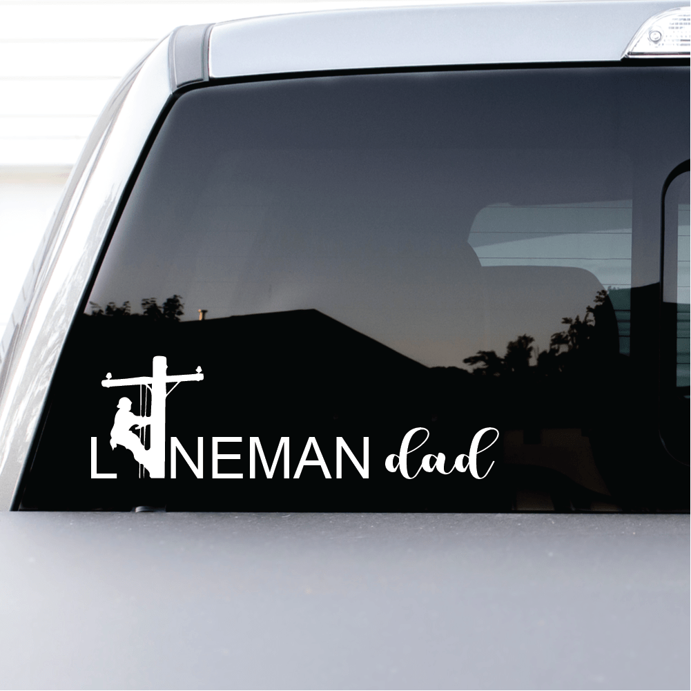 ShopVinylDesignStore.com Lineman Dad Wide Shop Vinyl Design decals stickers