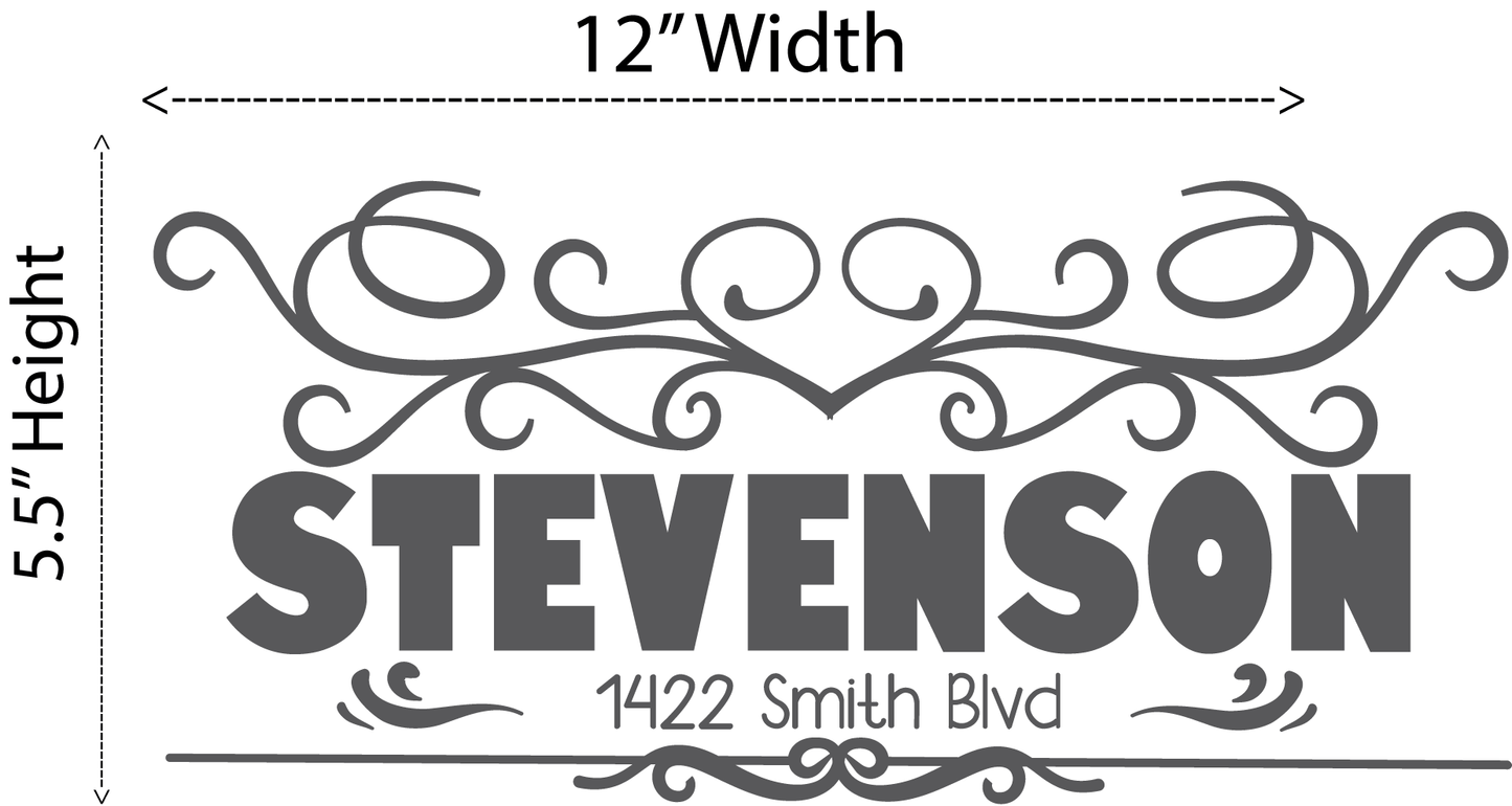 ShopVinylDesignStore.com Mailbox Style 1001 Wide Shop Vinyl Design decals stickers