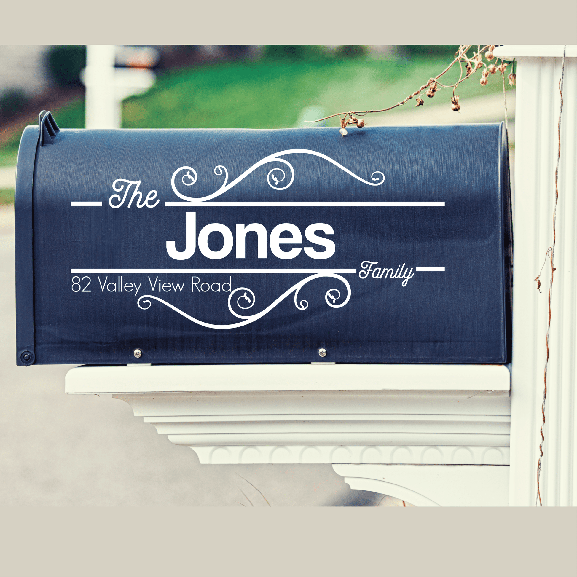 ShopVinylDesignStore.com Mailbox Style 1002 Wide Shop Vinyl Design decals stickers