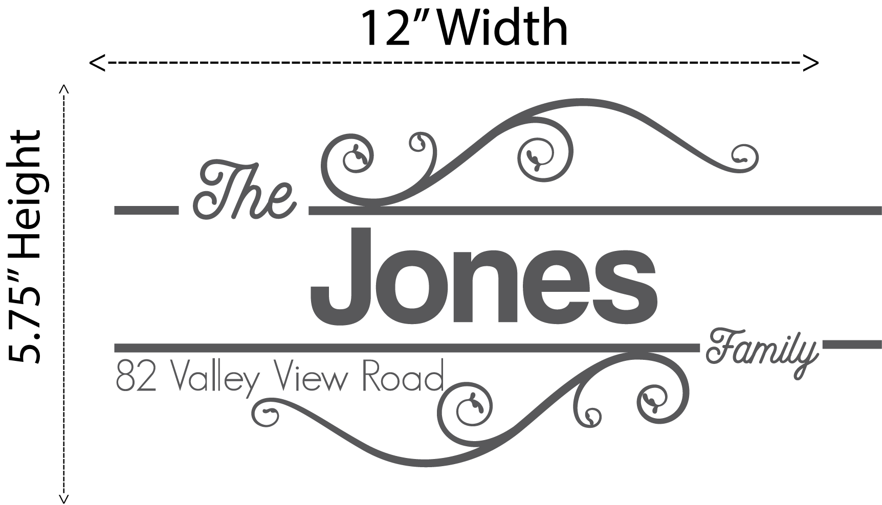 ShopVinylDesignStore.com Mailbox Style 1002 Wide Shop Vinyl Design decals stickers