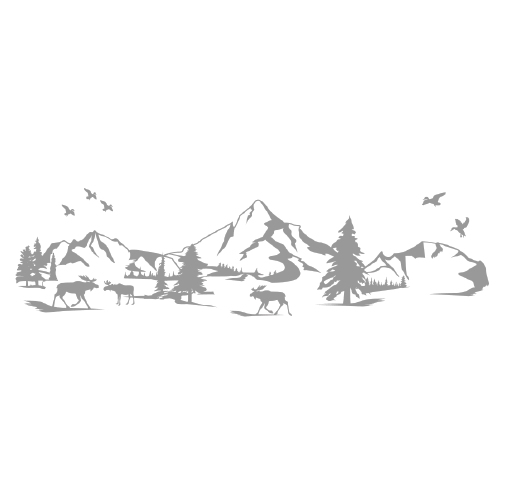 ShopVinylDesignStore.com Moose Herd with Mountain Scenery Wide Shop Vinyl Design decals stickers