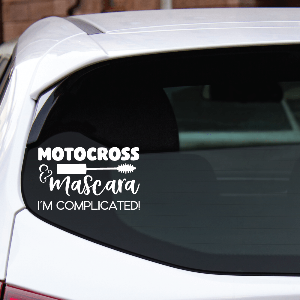 ShopVinylDesignStore.com Motocross and Mascara I'm Complicated Wide Shop Vinyl Design decals stickers