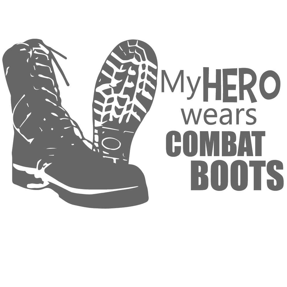 ShopVinylDesignStore.com My Hero Wears Combat Boots Wide Shop Vinyl Design decals stickers