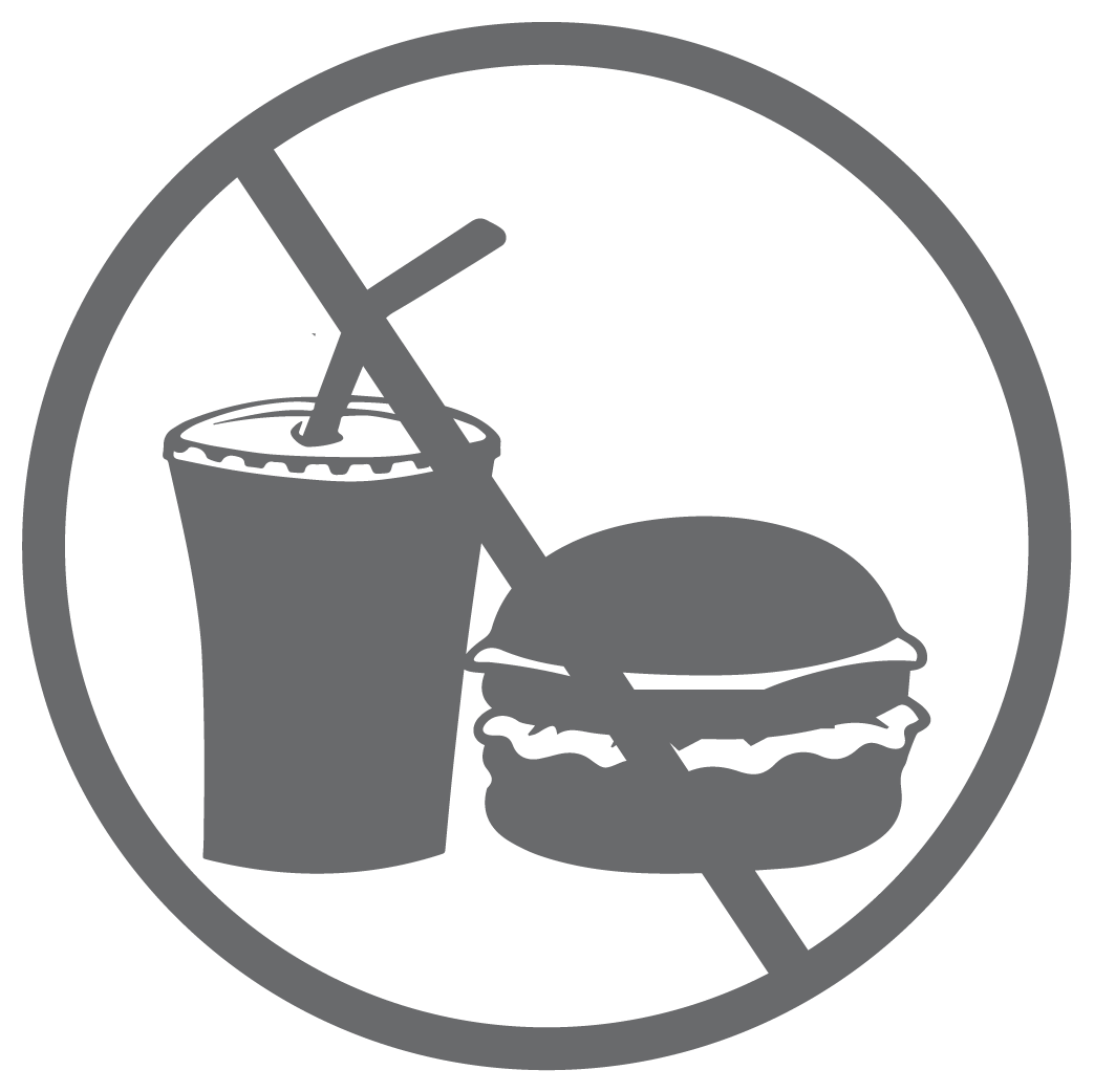ShopVinylDesignStore.com No Food or Drinks Icon Storefront Shop Vinyl Design decals stickers