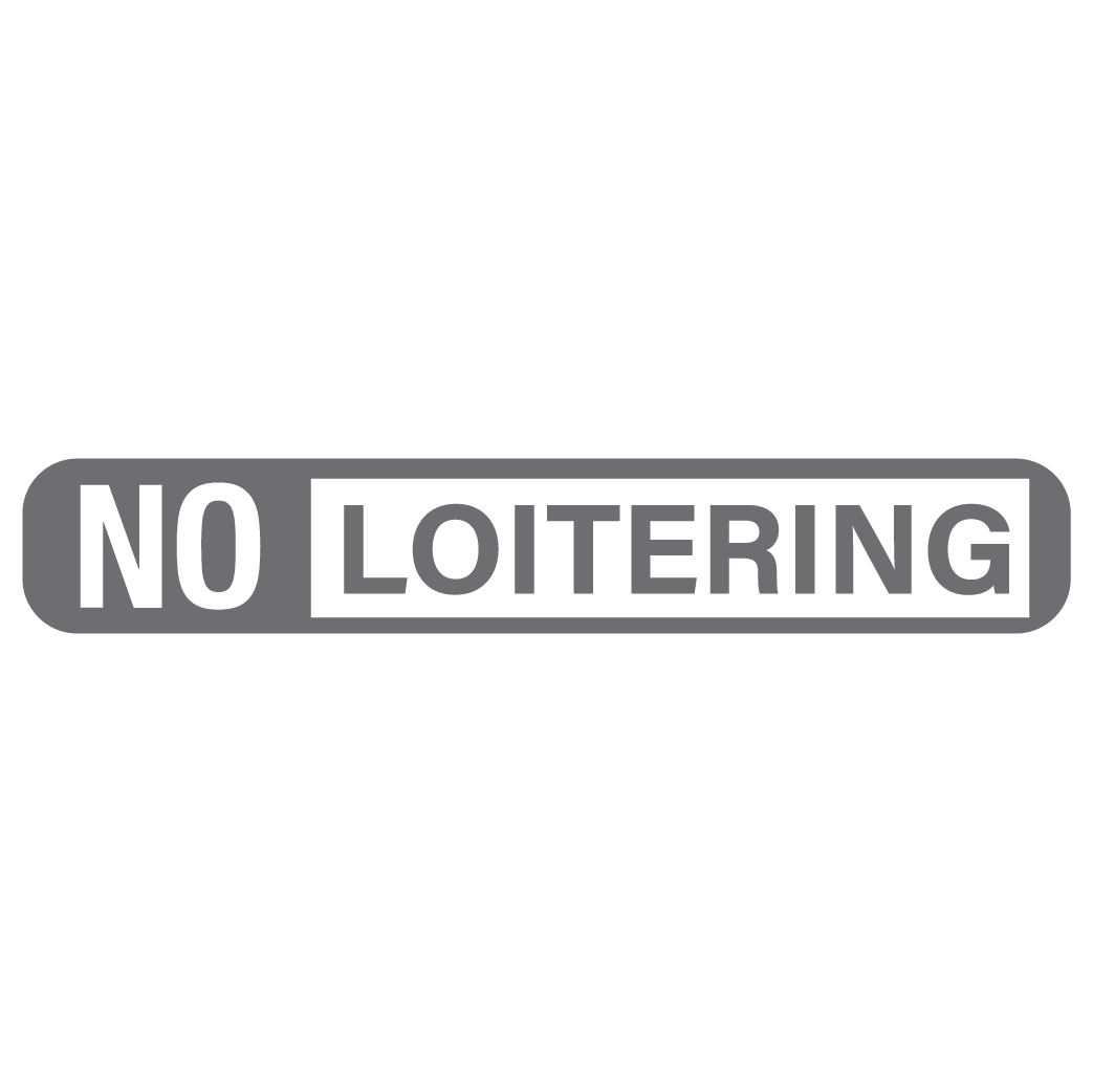 ShopVinylDesignStore.com No Loitering Storefront Shop Vinyl Design decals stickers