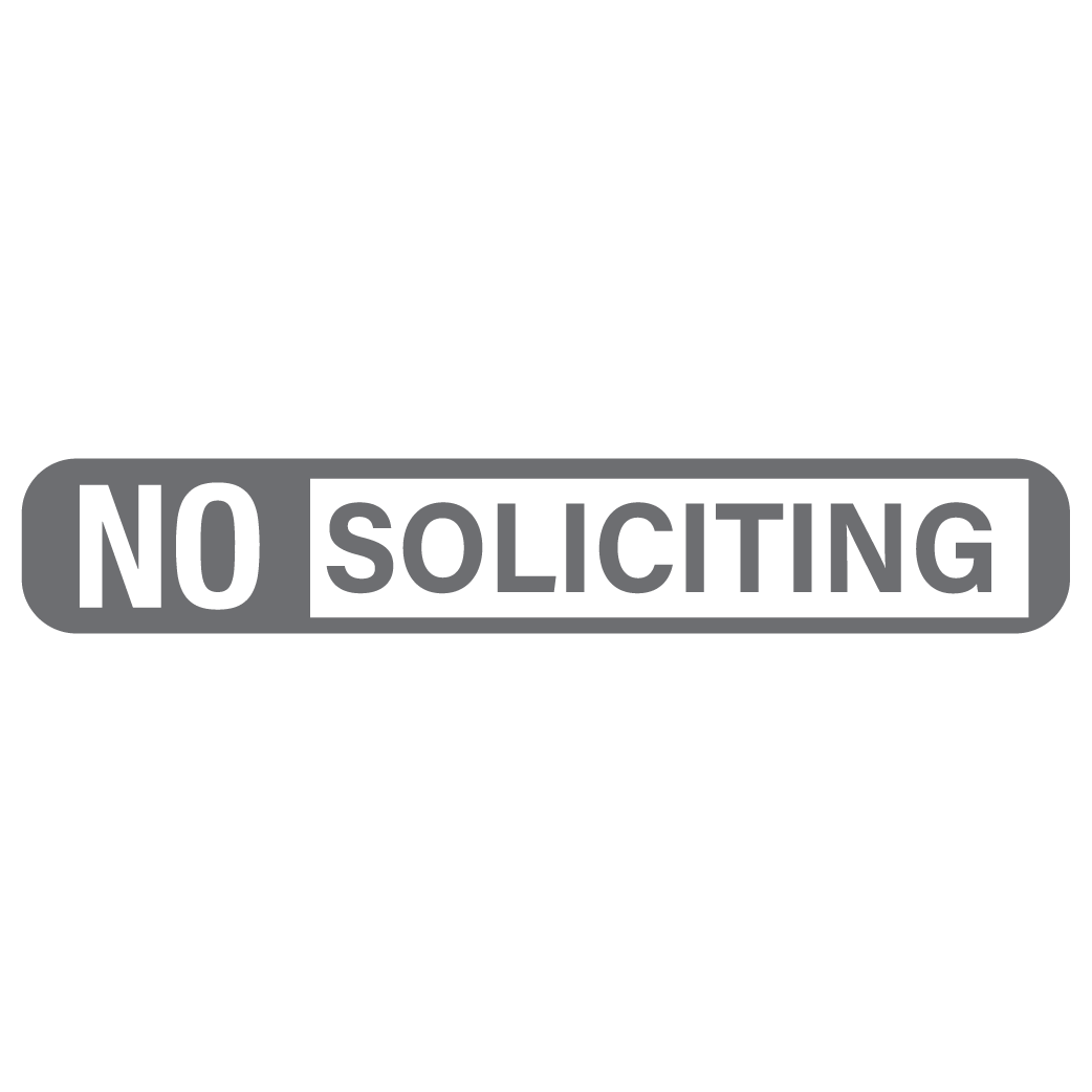 ShopVinylDesignStore.com No Soliciting Storefront Shop Vinyl Design decals stickers
