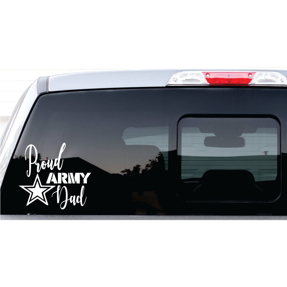 ShopVinylDesignStore.com Proud Army Dad Wide Shop Vinyl Design decals stickers