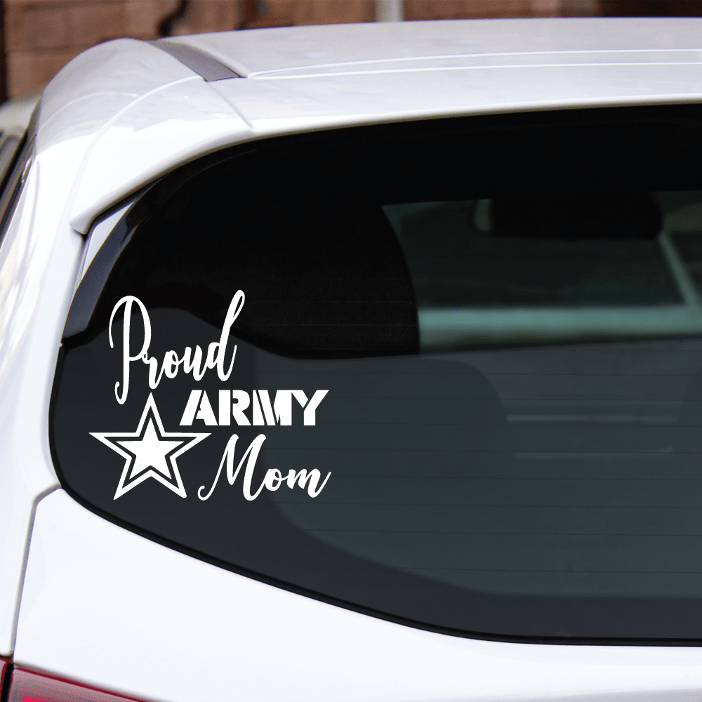 ShopVinylDesignStore.com Proud Army Mom Wide Shop Vinyl Design decals stickers