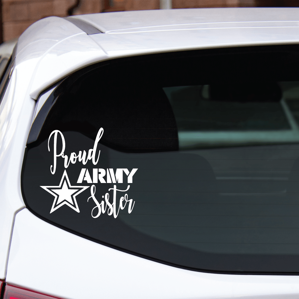 ShopVinylDesignStore.com Proud Army Sister Wide Shop Vinyl Design decals stickers