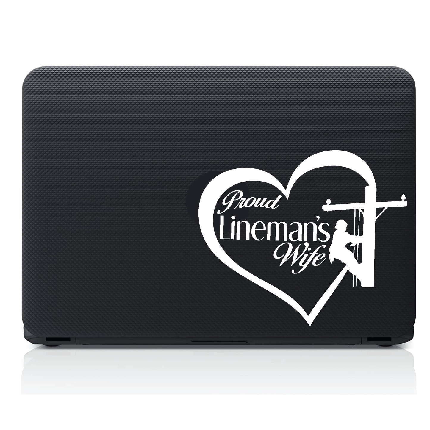 ShopVinylDesignStore.com Proud Lineman's Wife in a Heart Wide Shop Vinyl Design decals stickers