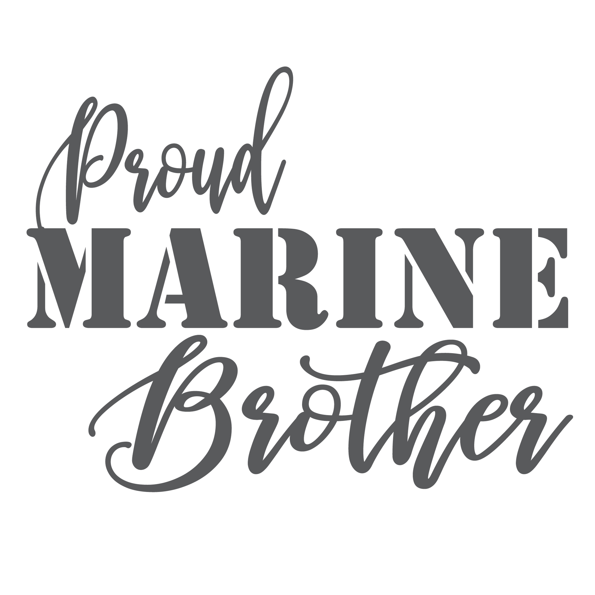 ShopVinylDesignStore.com Proud Marine Brother Wide Shop Vinyl Design decals stickers