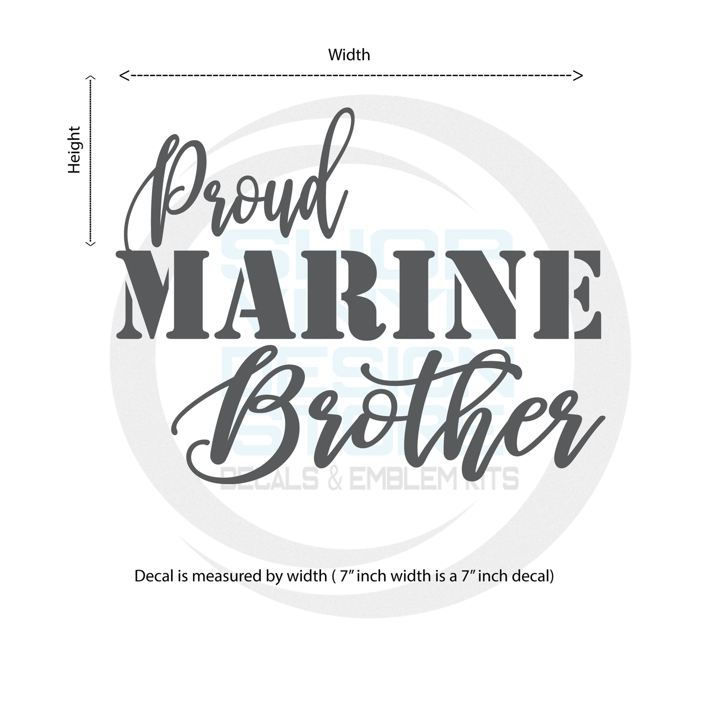 ShopVinylDesignStore.com Proud Marine Brother Wide Shop Vinyl Design decals stickers