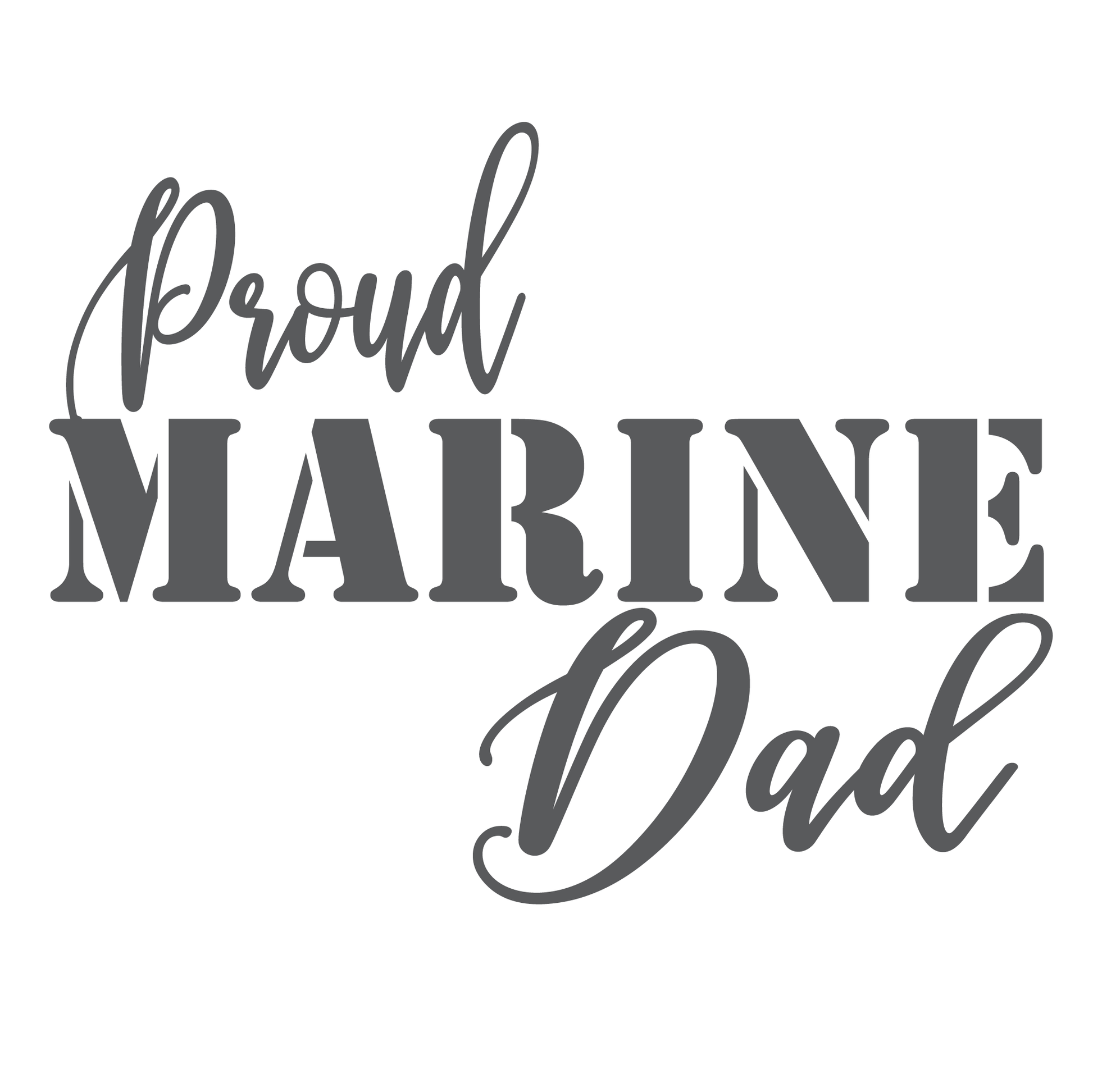 ShopVinylDesignStore.com Proud Marine Dad Wide Shop Vinyl Design decals stickers