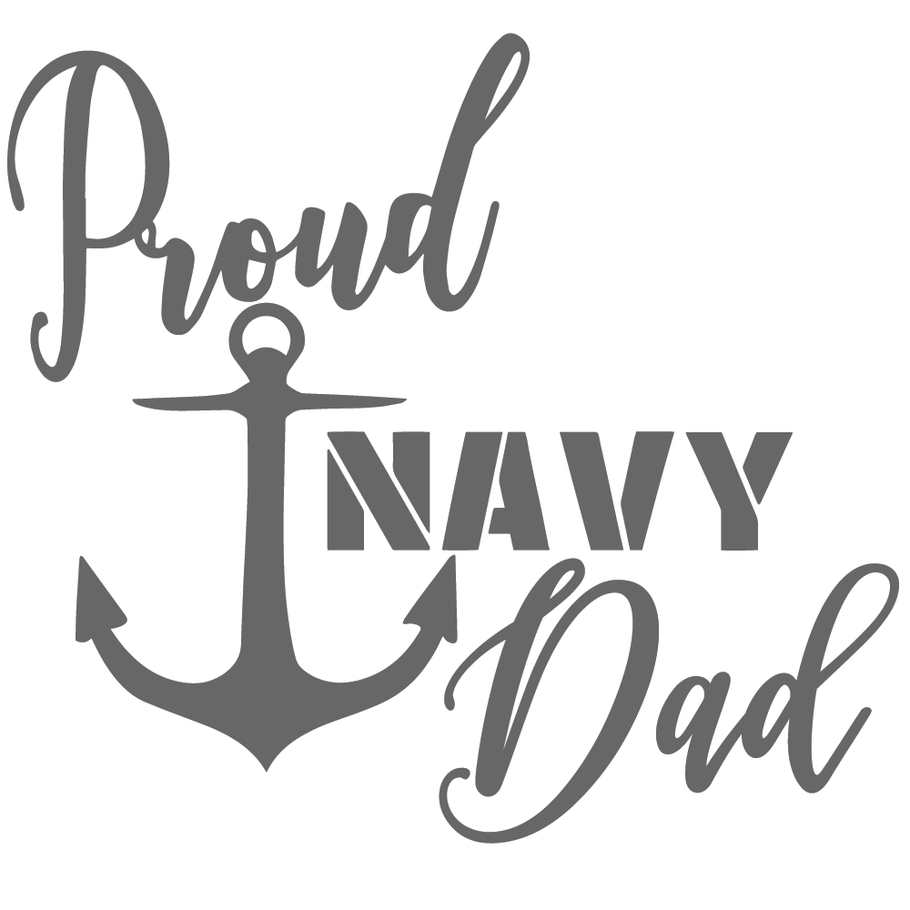 ShopVinylDesignStore.com Proud Navy Dad Wide Shop Vinyl Design decals stickers