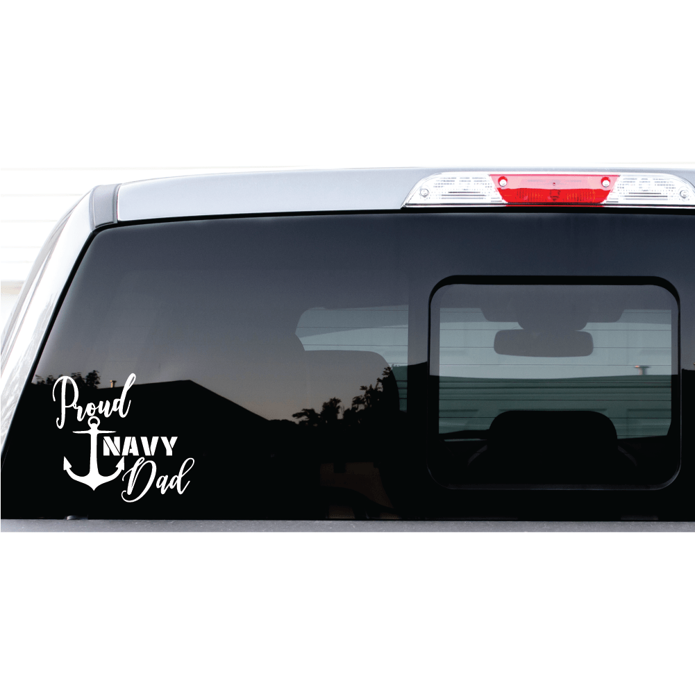 ShopVinylDesignStore.com Proud Navy Dad Wide Shop Vinyl Design decals stickers