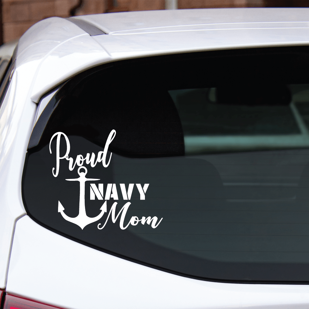 ShopVinylDesignStore.com Proud Navy Mom Wide Shop Vinyl Design decals stickers