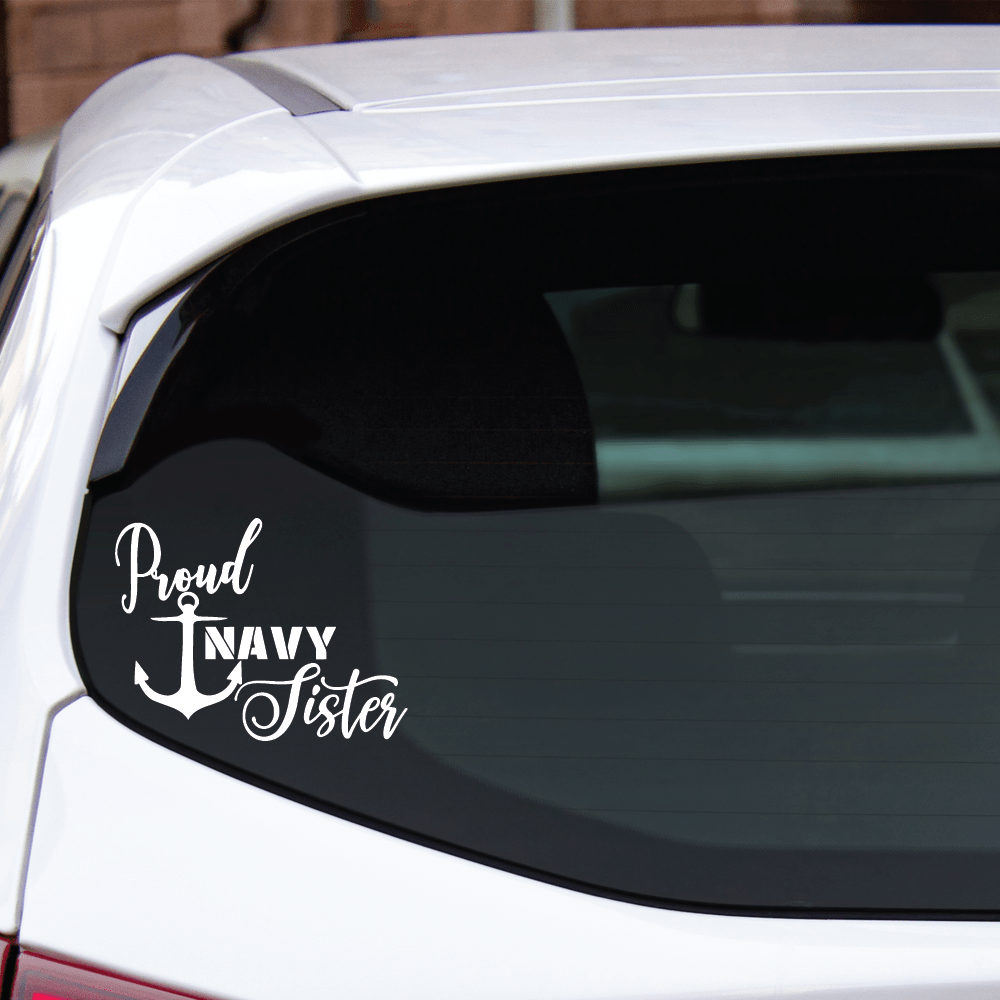 ShopVinylDesignStore.com Proud Navy Sister Wide Shop Vinyl Design decals stickers