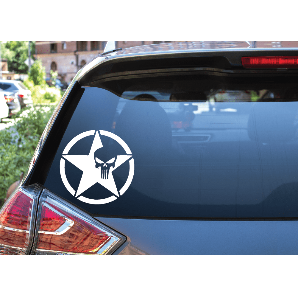 ShopVinylDesignStore.com Replacement for Army Star Punisher Wide Shop Vinyl Design decals stickers
