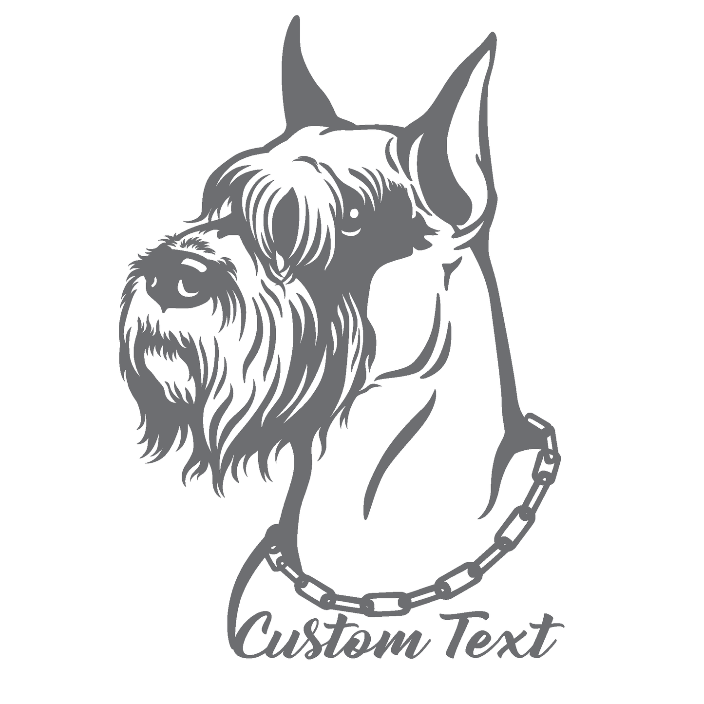 ShopVinylDesignStore.com Schnauzer and Custom Text for Corn Hole Boards Wide Style 17 Shop Vinyl Design decals stickers