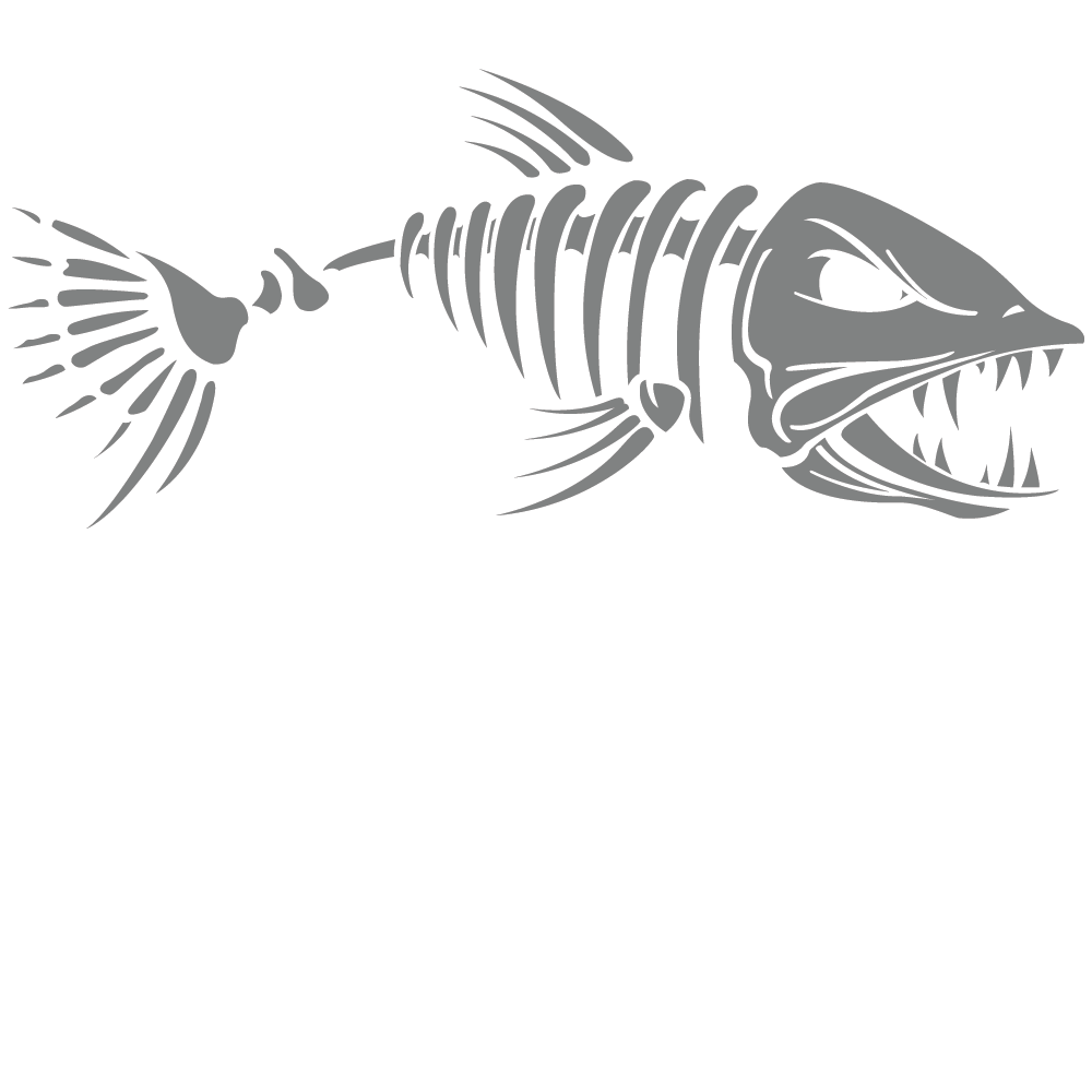 ShopVinylDesignStore.com Skeleton Bone Fish Style 001 Wide Shop Vinyl Design decals stickers