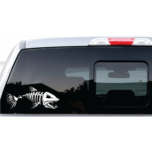 ShopVinylDesignStore.com Skeleton Bone Fish Style 001 Wide Shop Vinyl Design decals stickers