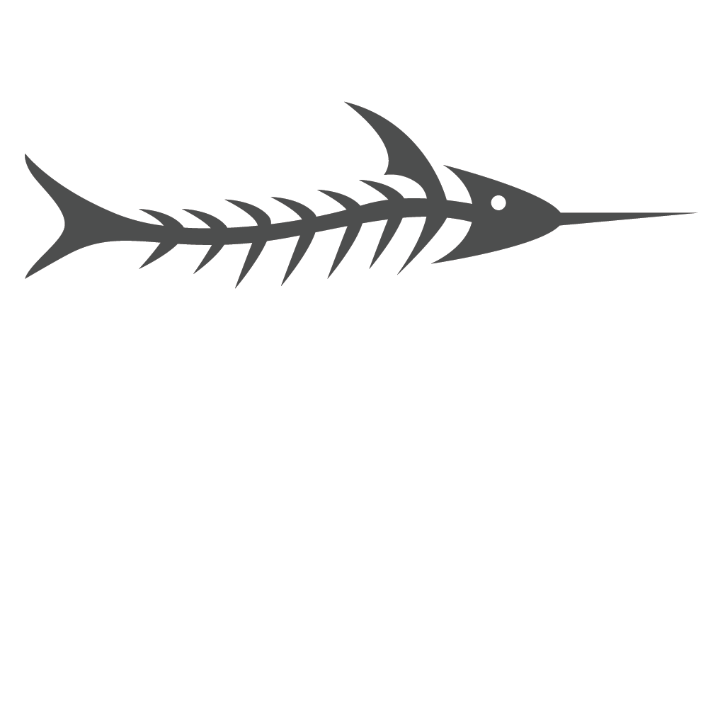 ShopVinylDesignStore.com Skeleton Bone Fish Style 003 Wide Shop Vinyl Design decals stickers