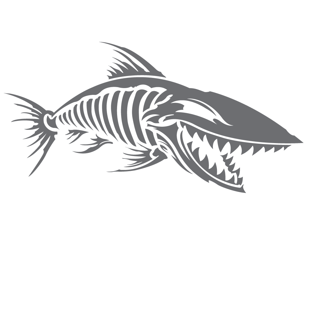 ShopVinylDesignStore.com Skeleton Bone Fish Style 004 Wide Shop Vinyl Design decals stickers