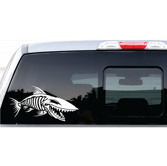 ShopVinylDesignStore.com Skeleton Bone Fish Style 004 Wide Shop Vinyl Design decals stickers