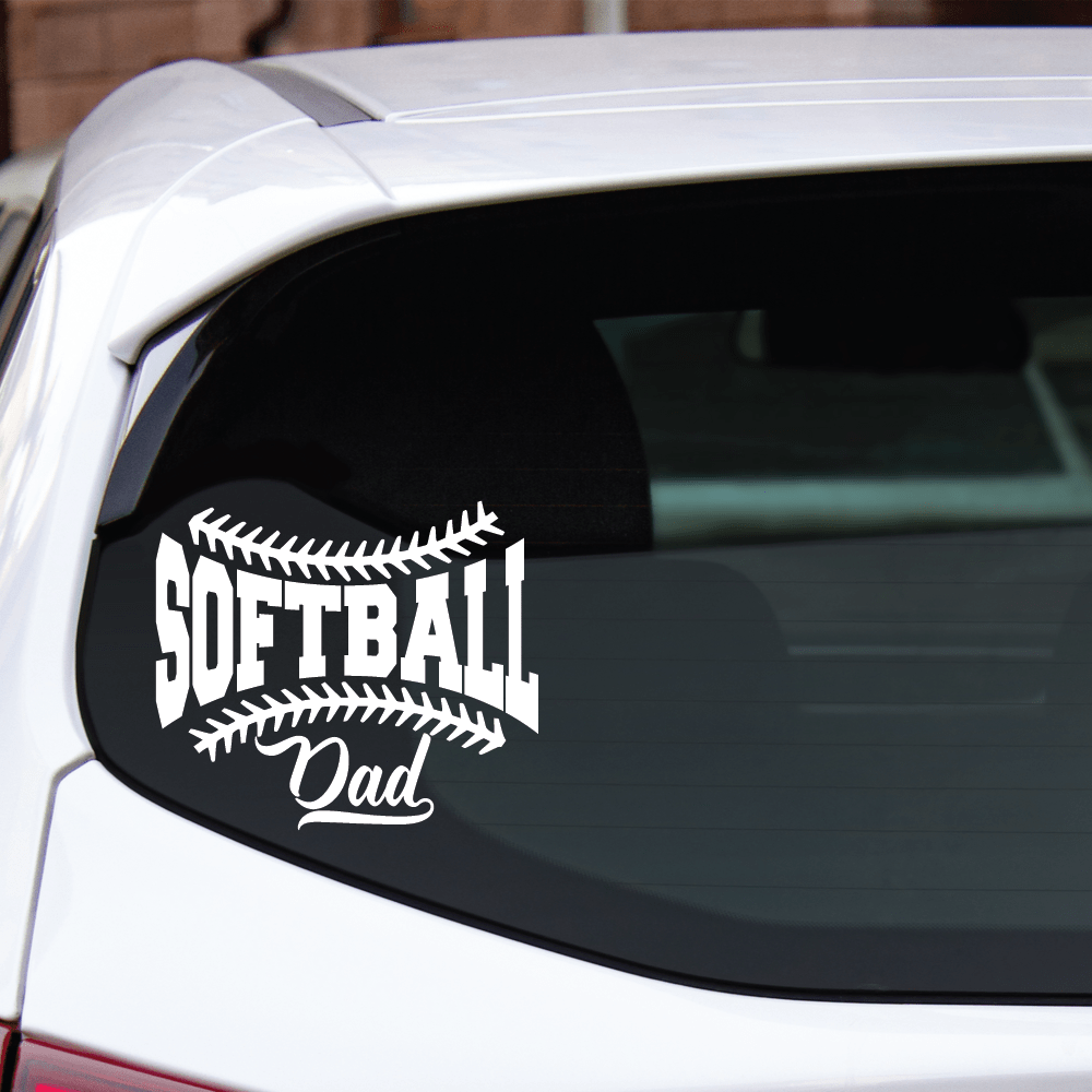 ShopVinylDesignStore.com Softball Dad Wide Shop Vinyl Design decals stickers