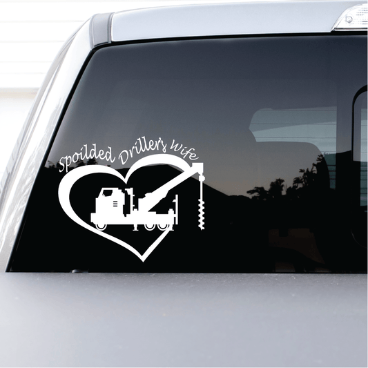 ShopVinylDesignStore.com Spoiled Driller's Wife Wide Shop Vinyl Design decals stickers