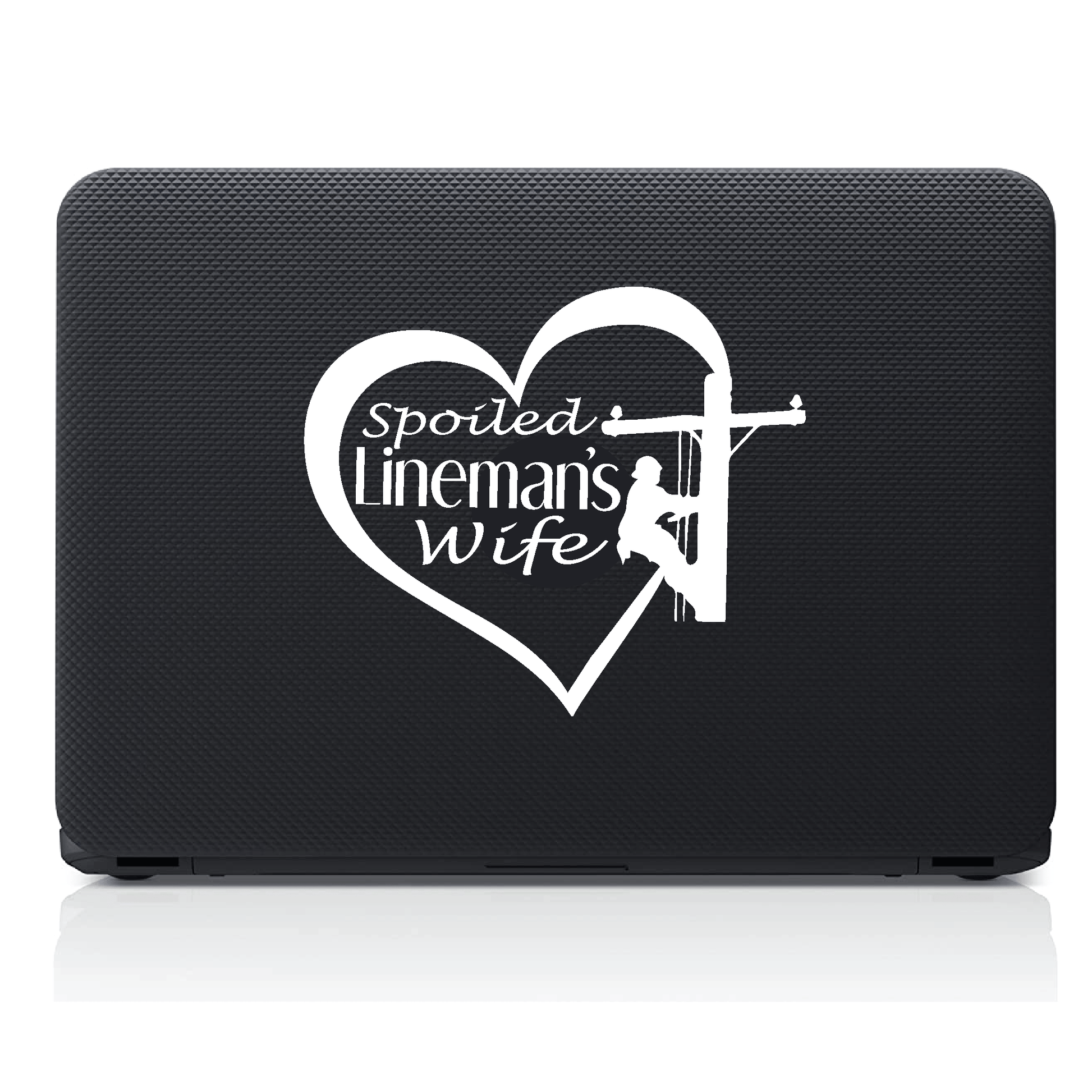 ShopVinylDesignStore.com Spoiled Lineman's Wife in a Heart Wide Shop Vinyl Design decals stickers