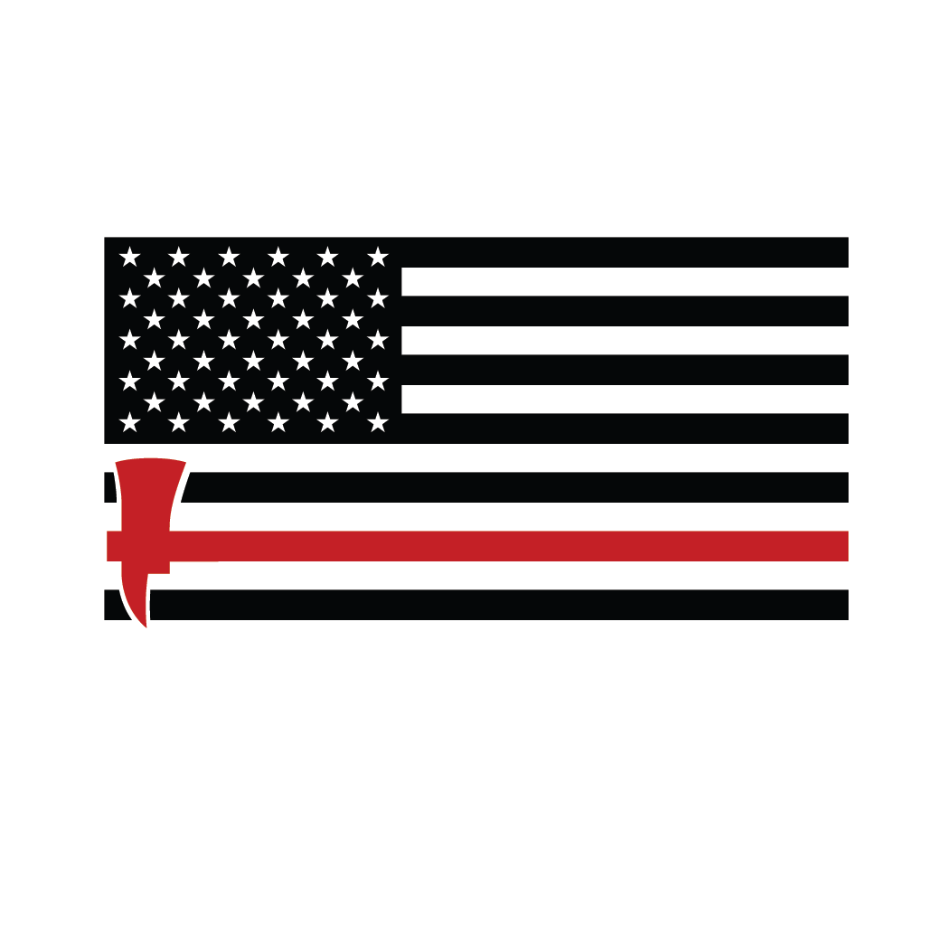 ShopVinylDesignStore.com USA FLAG with Firefighter Ax (set of 2) Firefighter 2 color Shop Vinyl Design decals stickers