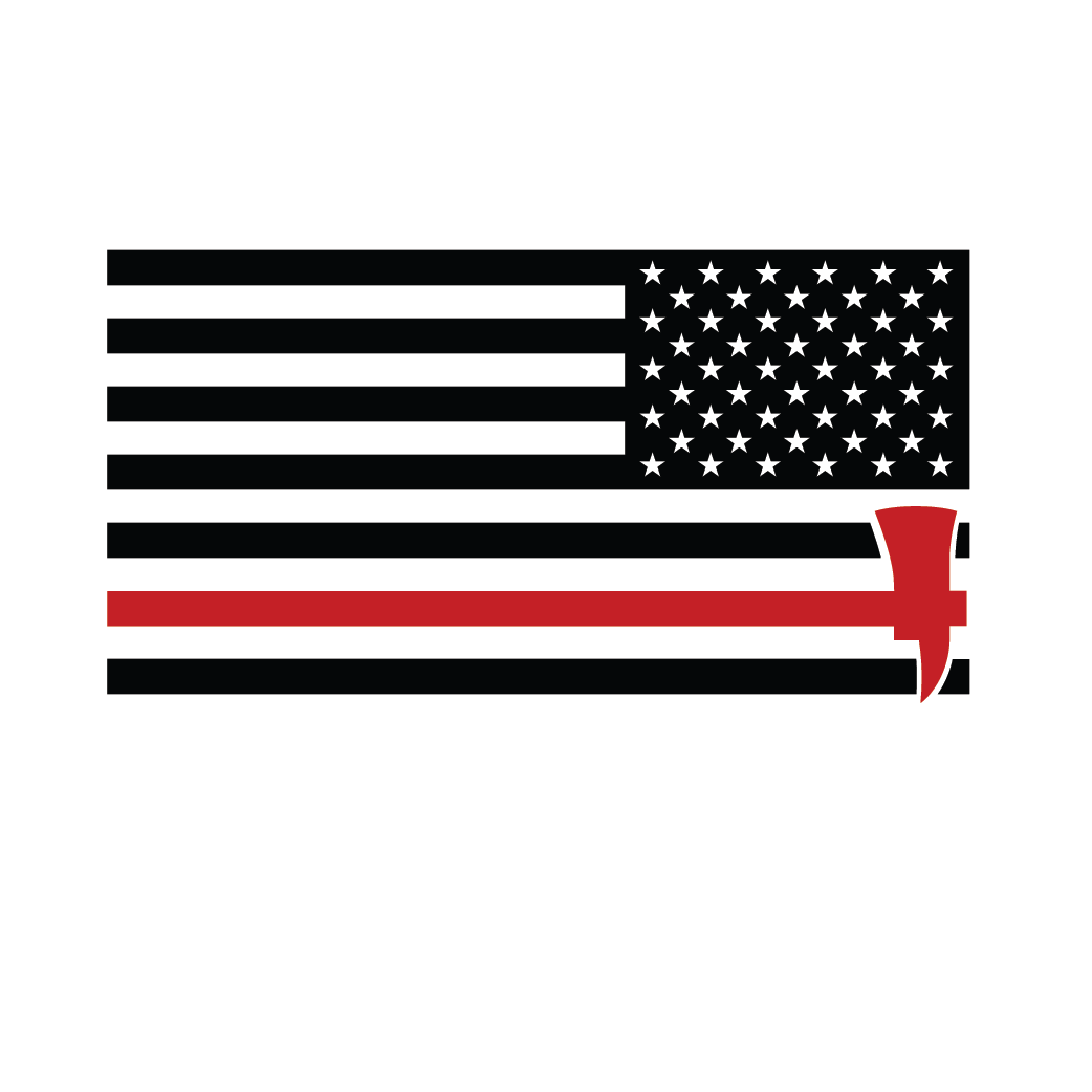 ShopVinylDesignStore.com USA FLAG with Firefighter Ax (set of 2) Firefighter 2 color Shop Vinyl Design decals stickers
