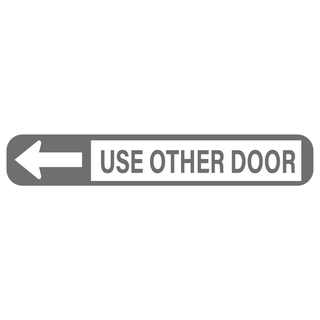 ShopVinylDesignStore.com Use Other Door, Left Arrow Storefront Shop Vinyl Design decals stickers