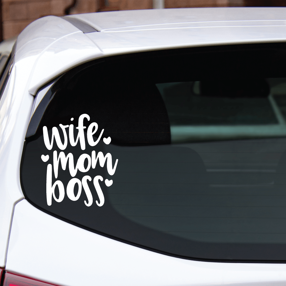 ShopVinylDesignStore.com Wife Mom Boss Wide Shop Vinyl Design decals stickers